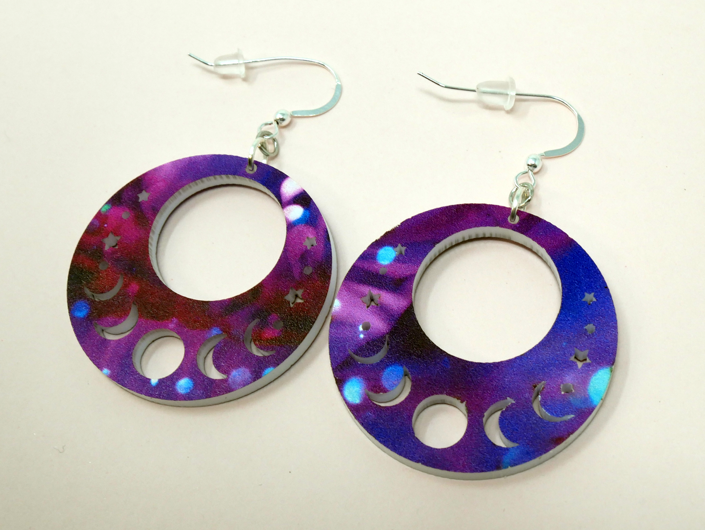 Celestial Moon Phase Earrings | Sterling Silver, Stainless Steel, or Clip On