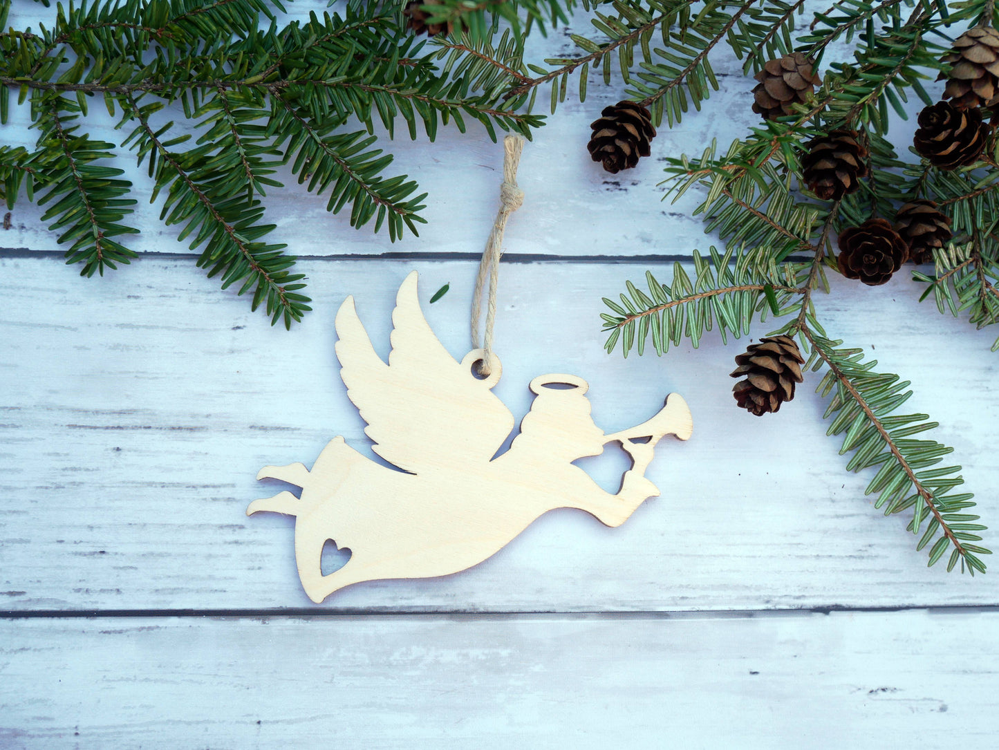 Wooden Angel Christmas Ornament