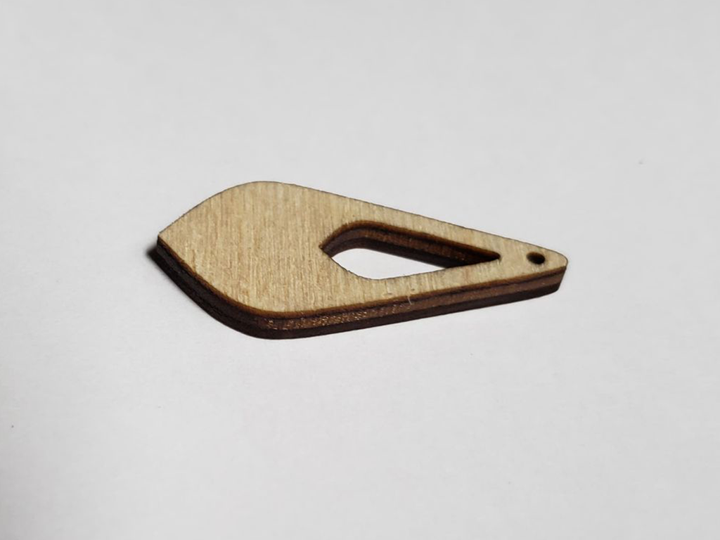 Small Tie Drop Wood Earring Blanks