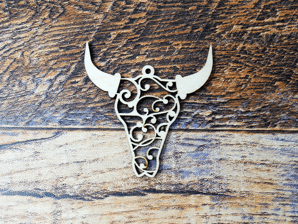 40 pc Cow Skull Swirly Earring Blanks