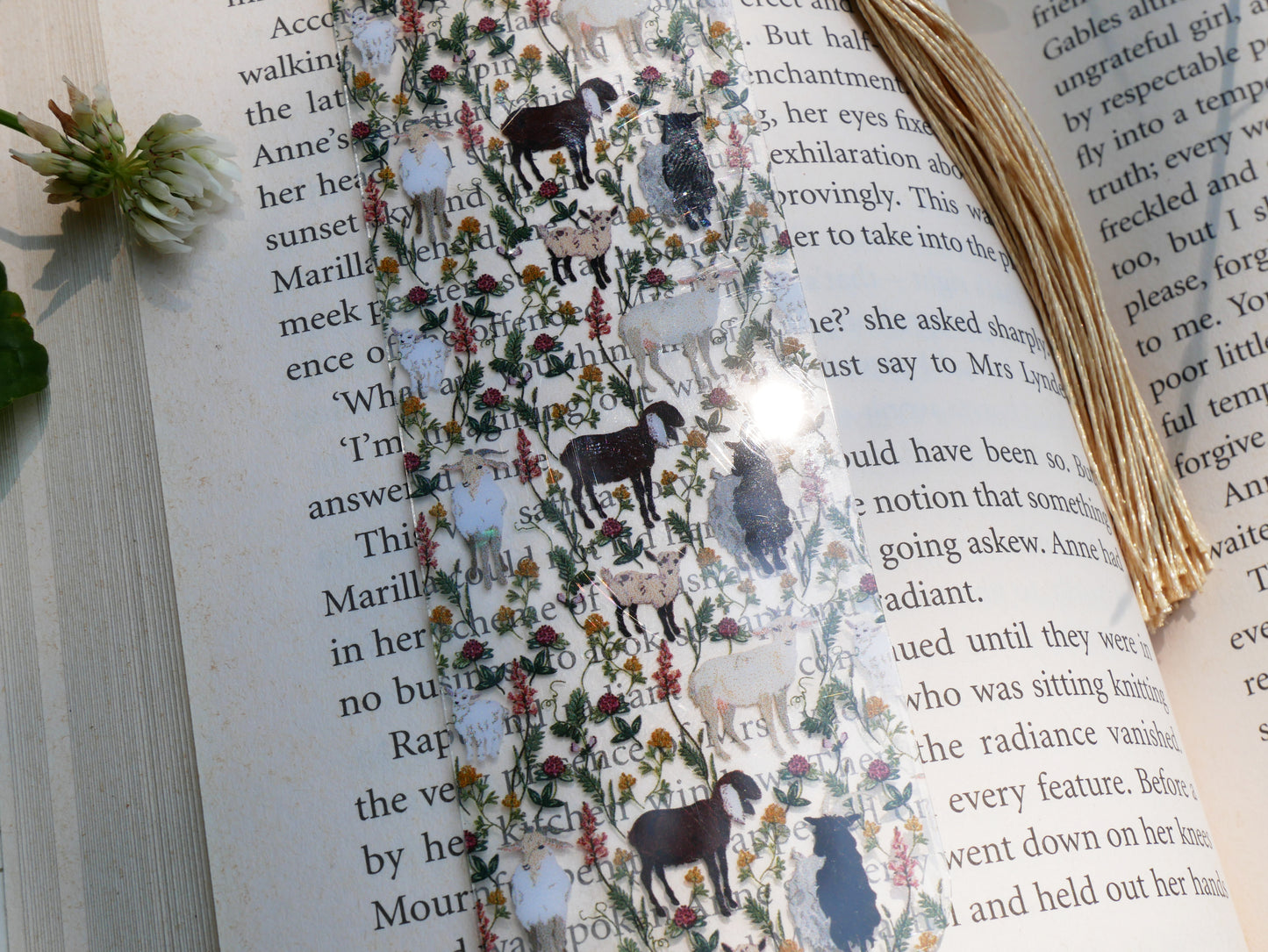 Floral Goat Bookmark