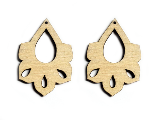 Lotus Drop Wood Earring Blanks