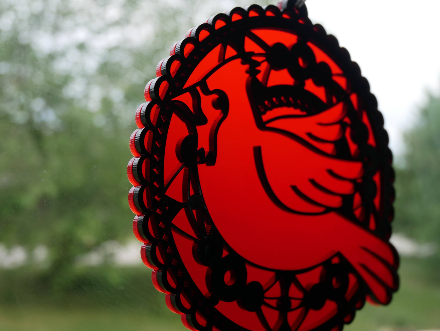 Cardinal Mandala Suncatcher