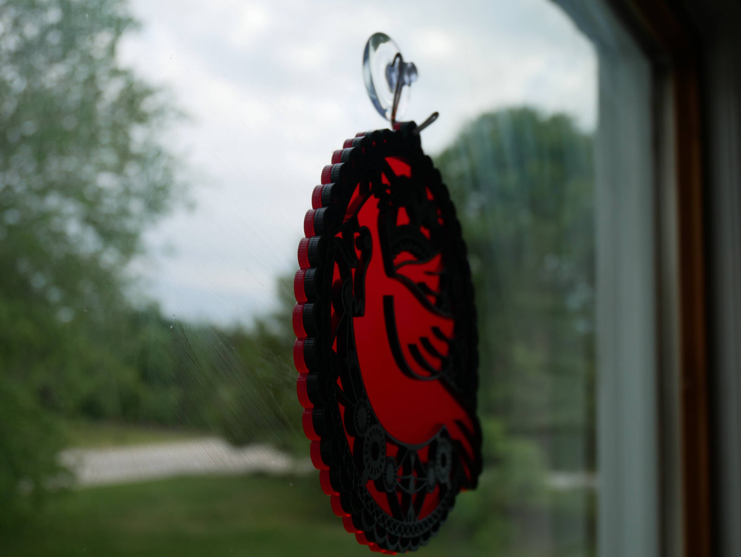 Cardinal Mandala Suncatcher