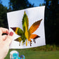 Marijuana Weed Dripping Holographic Sticker Decal
