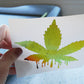 Marijuana Weed Dripping Holographic Sticker Decal