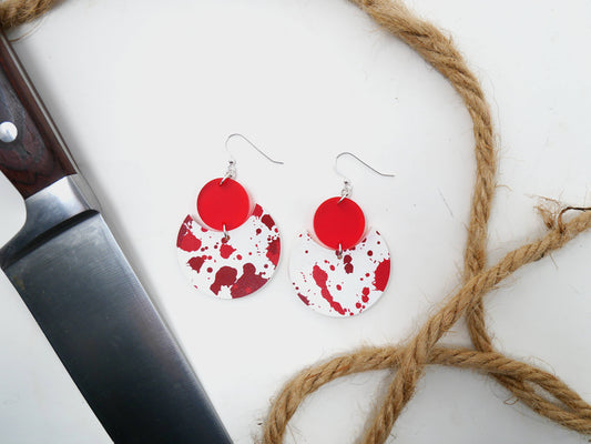 Blood Splatter Pattern Earrings | Sterling Silver, Stainless Steel, or Clip On