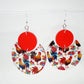 Red Rooster Pattern Earrings | Sterling Silver, Stainless Steel, or Clip On