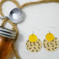 Bumblebee Honeycomb Pattern Earrings | Sterling Silver, Stainless Steel, or Clip On