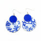 Blue China Pattern Earrings | Sterling Silver, Stainless Steel, or Clip On