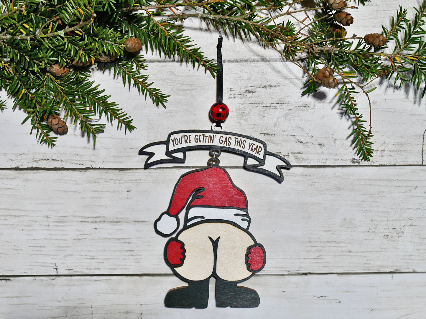 Santa's Gassy Butt Ornament
