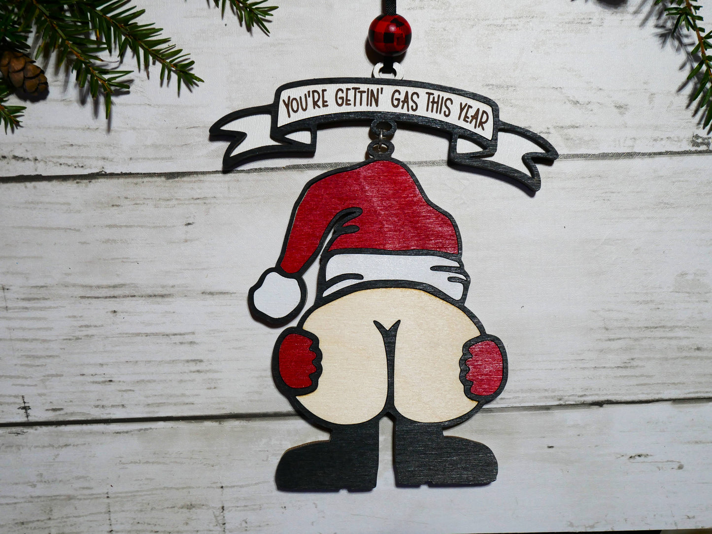 Santa's Gassy Butt Ornament