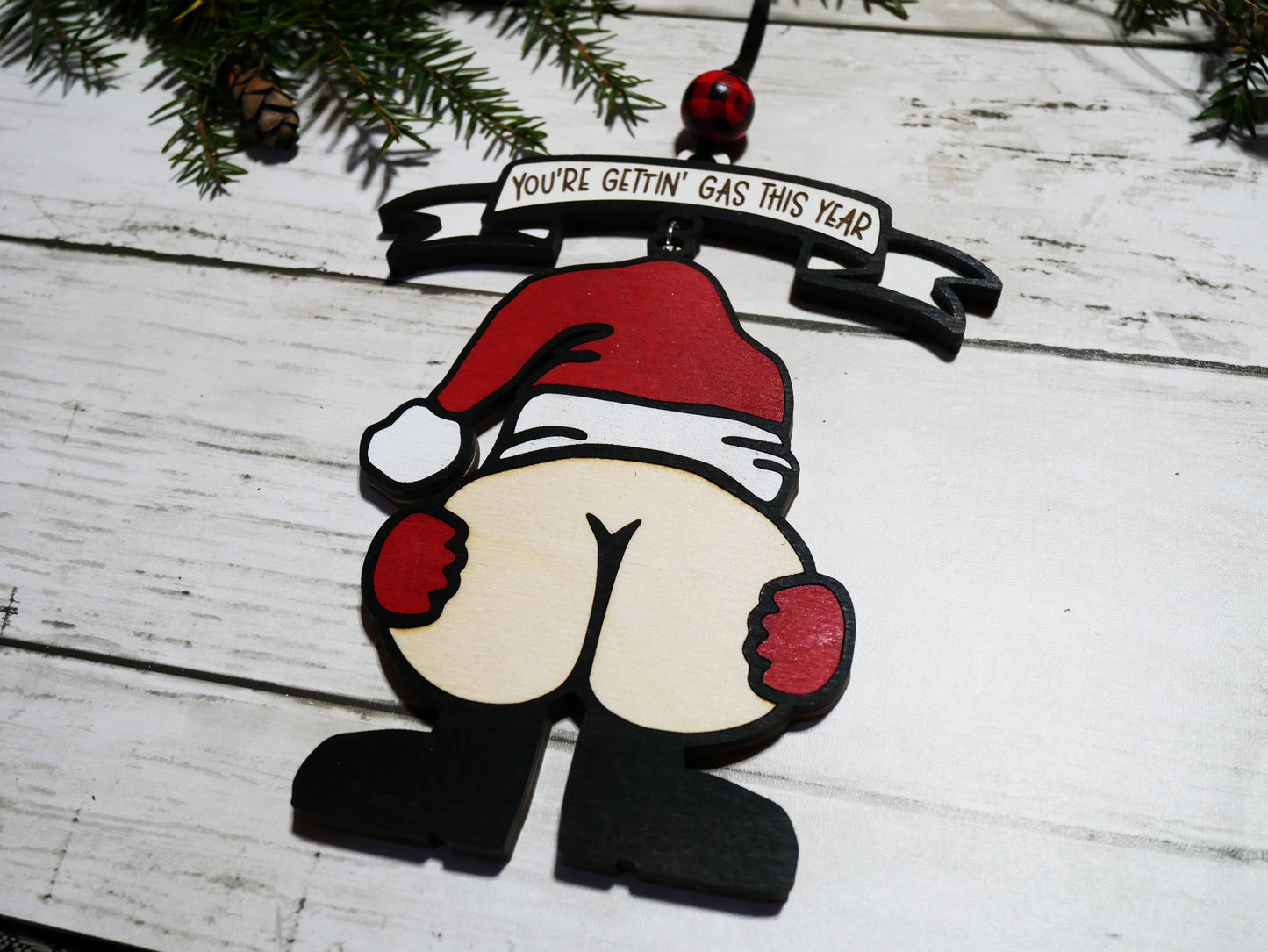 Santa's Gassy Butt Ornament