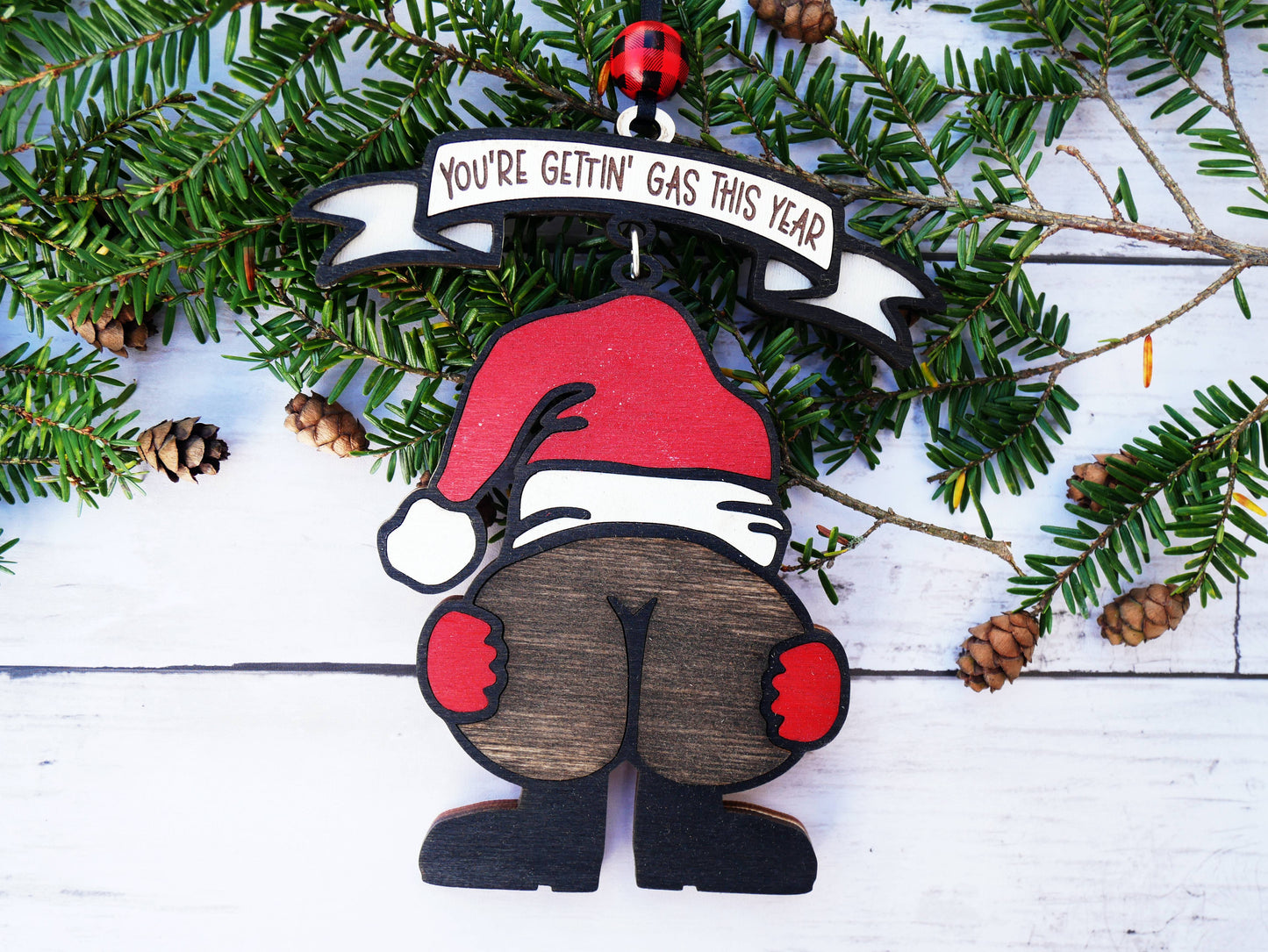 Santa's Gassy Butt Ornament