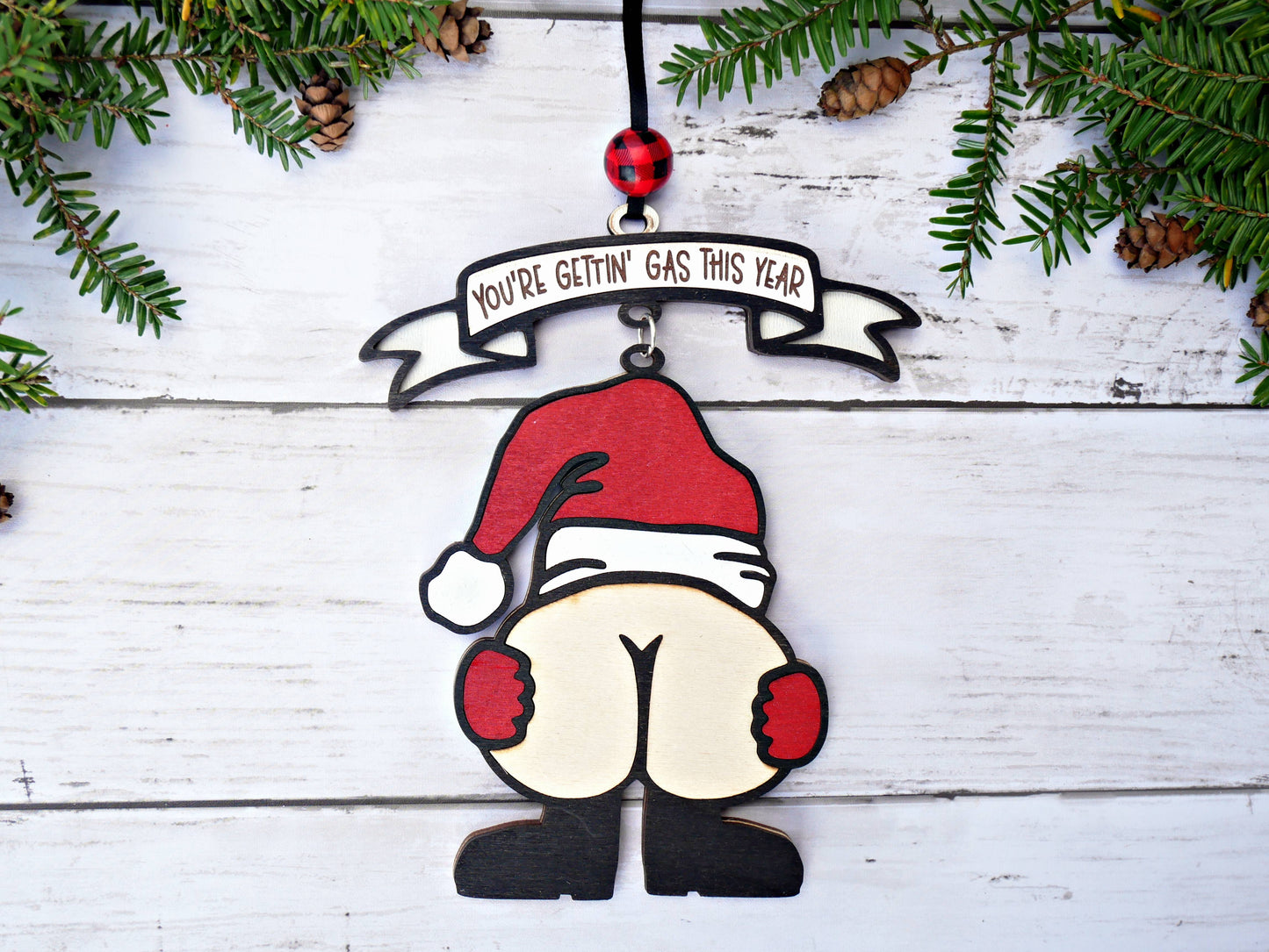 Santa's Gassy Butt Ornament