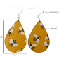 Bumblebee Wood Teardrop Earrings | Sterling Silver, Stainless Steel, or Clip On