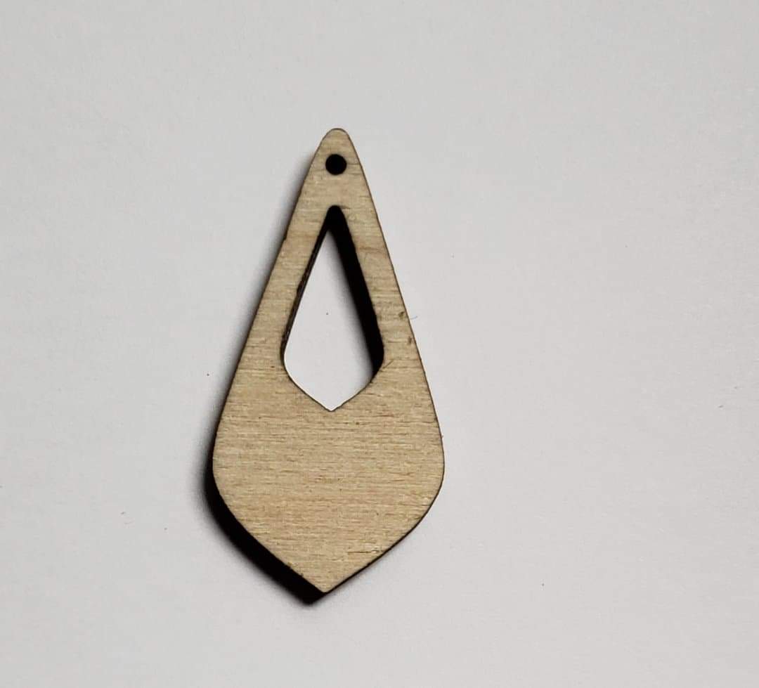 Small Tie Drop Wood Earring Blanks